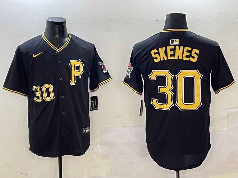 Men Pittsburgh Pirates #30 Skenes Black Game 2025 Nike MLB Jersey style 1->pittsburgh pirates->MLB Jersey